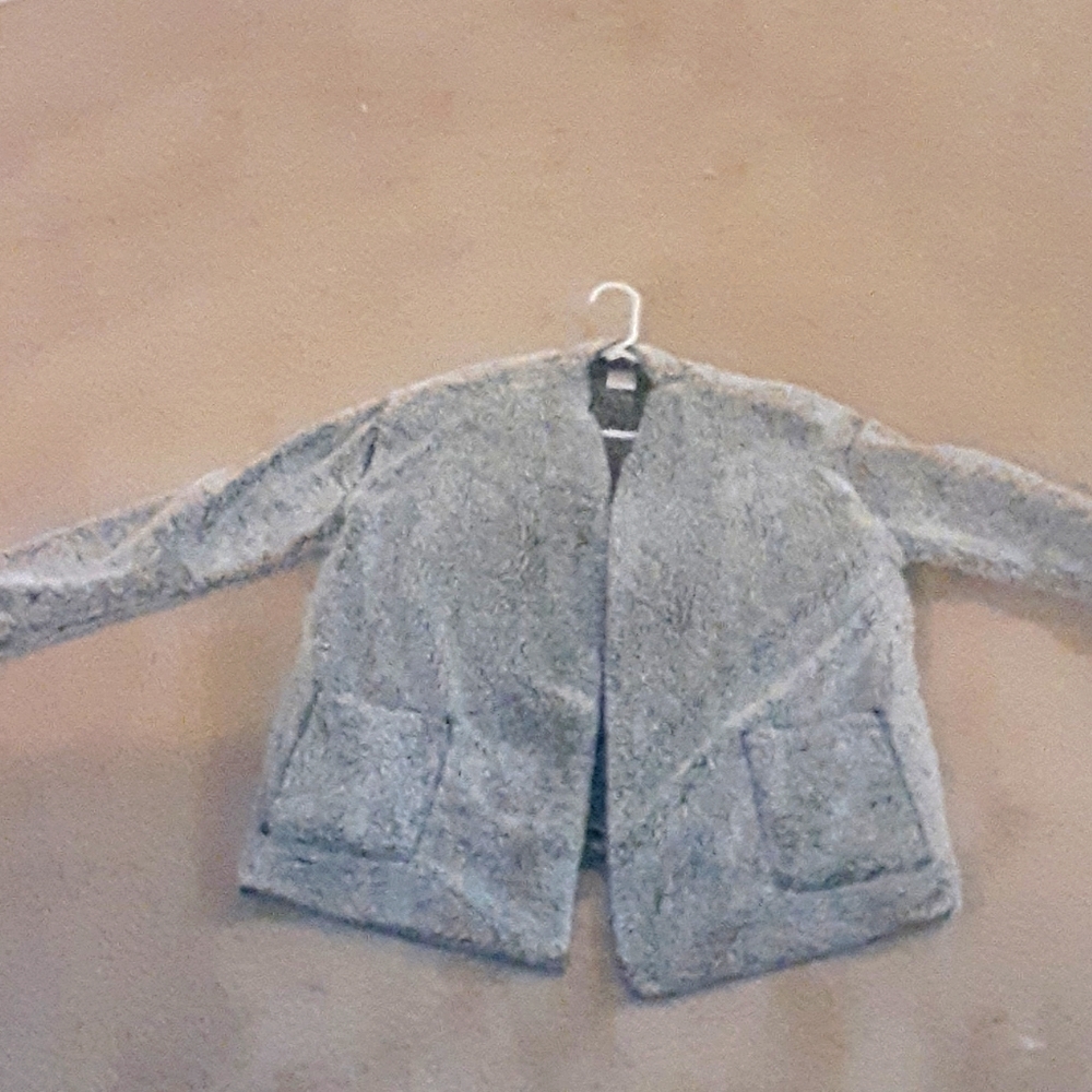 Grey fuzzy coat